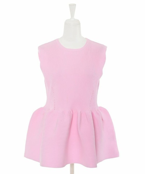 Narcissus（ナルシス）の「【PICCIN】ノースリペプラムニット《動画あり》（タンクトップ・レディース・ピンク・FREE）」の14枚目の写真