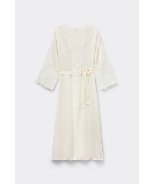 Intimissimi（インティミッシミ）の「All About Flowers シルク ロング ナイトガウン（ガウン/バスローブ・レディース・アイボリー・M/L/S/M）」の5枚目の写真