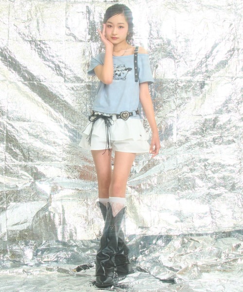 ANAP GｉRL（アナップガール）の「ハート バックル ウエスタン ベルト（ベルト・キッズ・ブラウン/ブラック・ONE SIZE）」の7枚目の写真