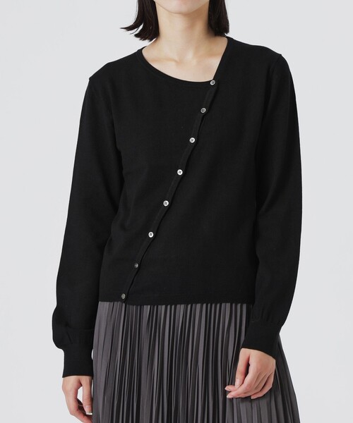 LOVELESS（ラブレス）の「バイアスフロントカーディガン（カーディガン/ボレロ・レディース・ブルー系その他2/グレー系その他/ホワイト系その他/ブラック・36）」の2枚目の写真