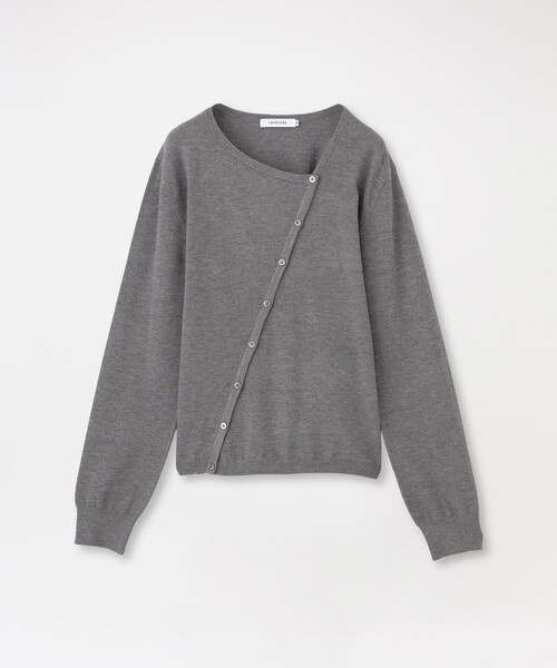 LOVELESS（ラブレス）の「バイアスフロントカーディガン（カーディガン/ボレロ・レディース・ブルー系その他2/グレー系その他/ホワイト系その他/ブラック・36）」の7枚目の写真