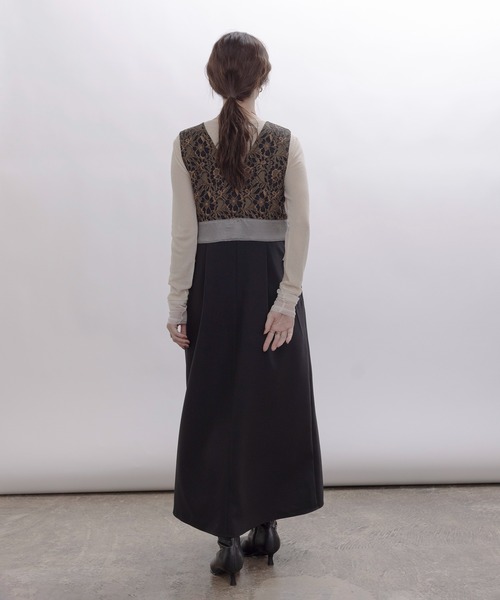 Eimee Law（エイミーロウ）の「4TEXダブルベルトジャンスカ（ジャンパースカート・レディース・ブラック/チャコールグレー・FREE）」の5枚目の写真