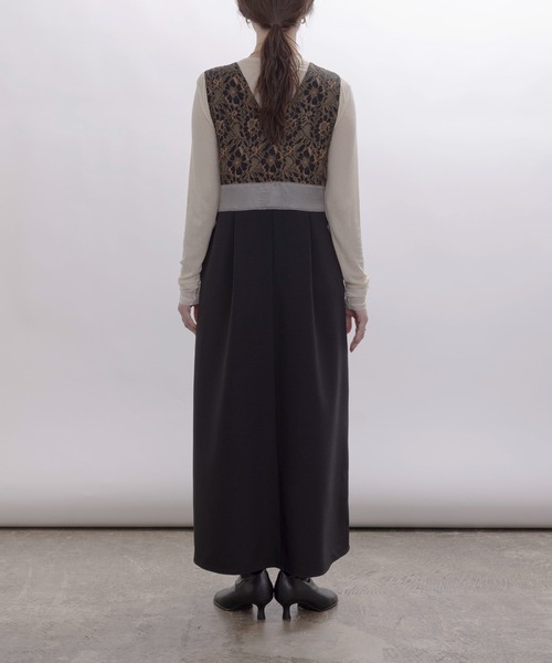 Eimee Law（エイミーロウ）の「4TEXダブルベルトジャンスカ（ジャンパースカート・レディース・ブラック/チャコールグレー・FREE）」の14枚目の写真