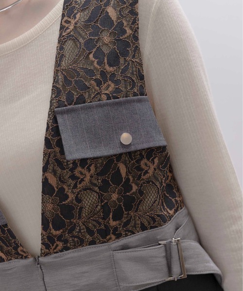 Eimee Law（エイミーロウ）の「4TEXダブルベルトジャンスカ（ジャンパースカート・レディース・ブラック/チャコールグレー・FREE）」の16枚目の写真