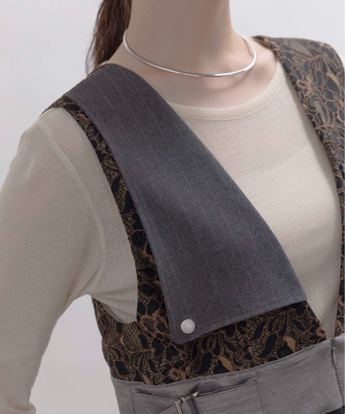 Eimee Law（エイミーロウ）の「4TEXダブルベルトジャンスカ（ジャンパースカート・レディース・ブラック/チャコールグレー・FREE）」の18枚目の写真