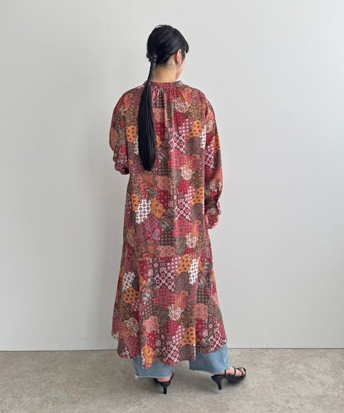 LHELBIE（レルビエ）の「ミックスプリントワンピース（ワンピース・レディース・グリーン/レッド・M）」の5枚目の写真