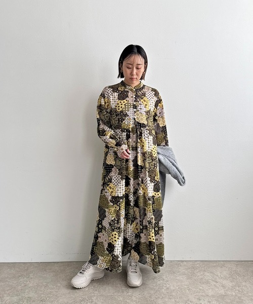 LHELBIE（レルビエ）の「ミックスプリントワンピース（ワンピース・レディース・グリーン/レッド・M）」の14枚目の写真