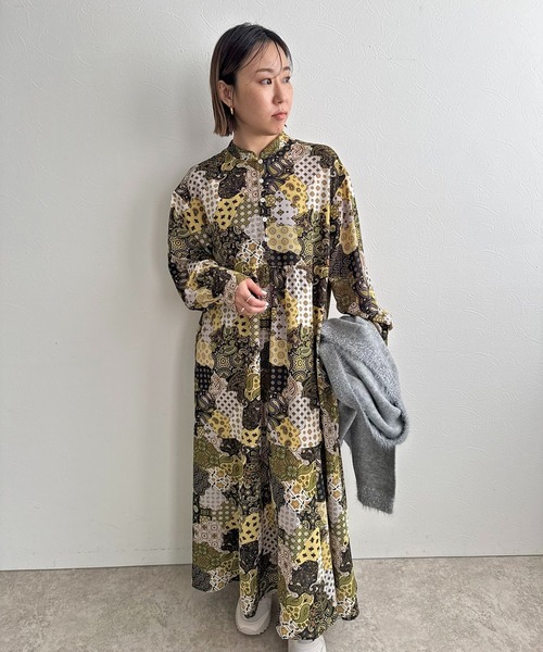 LHELBIE（レルビエ）の「ミックスプリントワンピース（ワンピース・レディース・グリーン/レッド・M）」の15枚目の写真