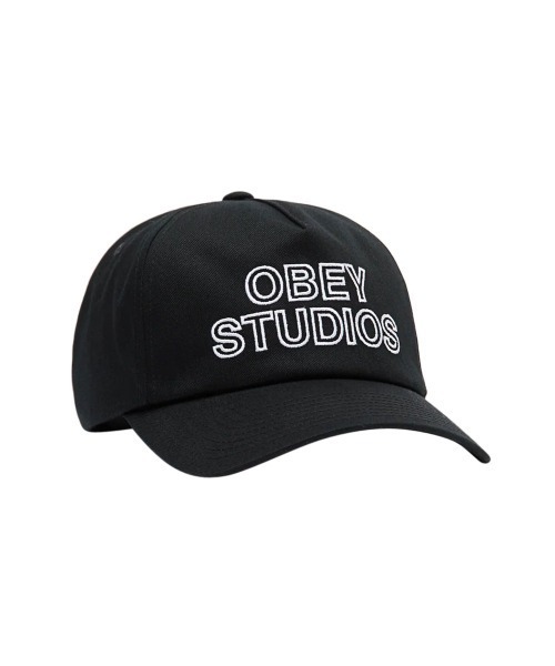 OBEY（オベイ）の「OBEY  STUDIOS 5 PANEL STRAPBACK / オベイ（キャップ・メンズ・ホワイト/ブラック・O/S）」の5枚目の写真