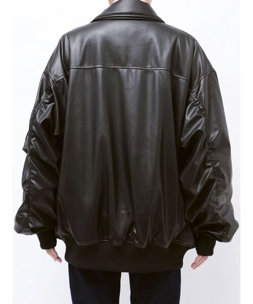 ZOZO限定】フェイクレザーライダースMA-1ジャケット（MA-1）｜jouetie