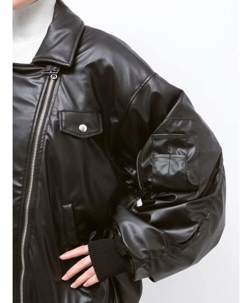 セール】フェイクレザーライダースMA-1ジャケット（MA-1）｜jouetie