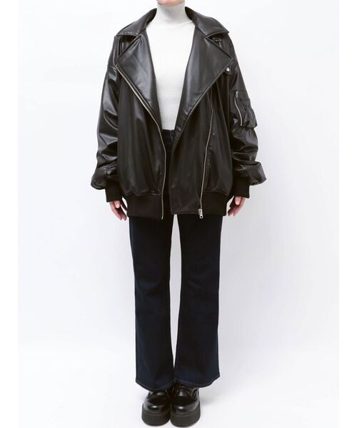 セール】フェイクレザーライダースMA-1ジャケット（MA-1）｜jouetie