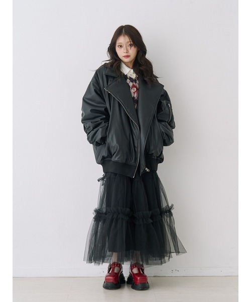 セール】フェイクレザーライダースMA-1ジャケット（MA-1）｜jouetie