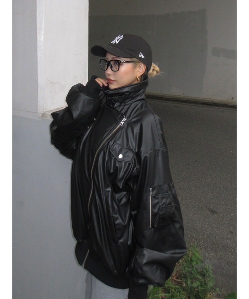 セール】フェイクレザーライダースMA-1ジャケット（MA-1）｜jouetie