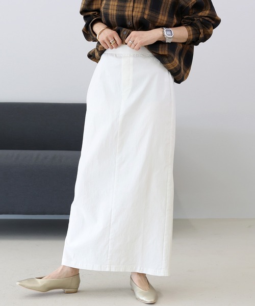 Aletta vita（アレッタビータ）の「極伸びストレッチロングスカート（スカート・レディース・ベージュ/ブラック/オフホワイト・M/L）」の2枚目の写真