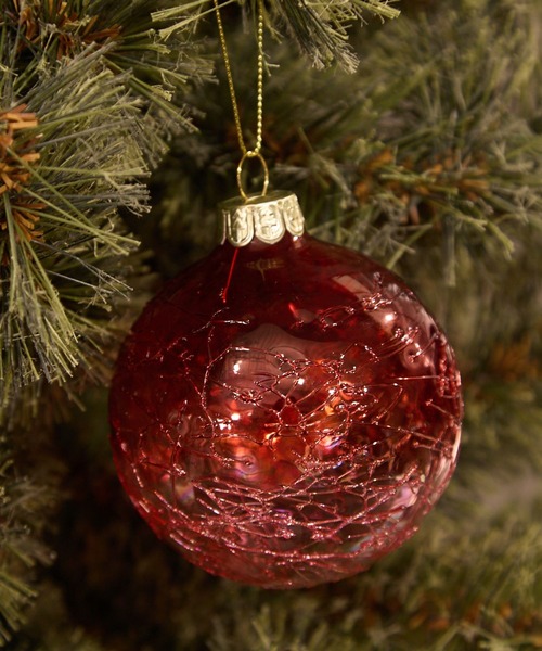 セール】【2025Xmas】ガラスボールオーナメント/直径8㎝ 1