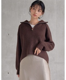 ハーフジップニット