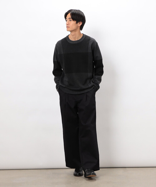 COMME CA ISM（コムサイズム）の「チェック柄ジャガード クルーネックニット（ニット/セーター・メンズ・ミント/ベージュ/チャコール・LARGE/MEDIUM）」の13枚目の写真