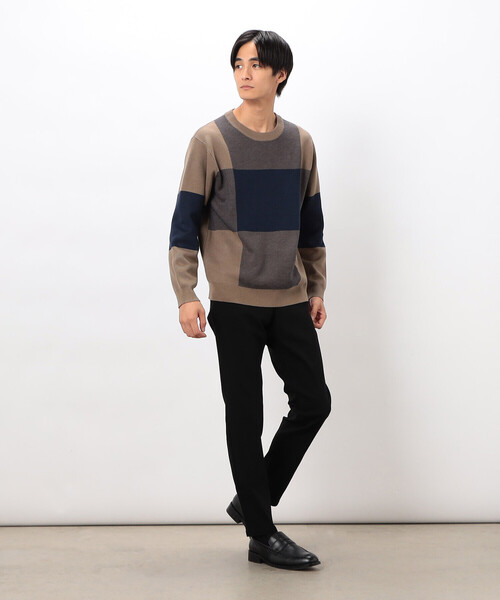 COMME CA ISM（コムサイズム）の「チェック柄ジャガード クルーネックニット（ニット/セーター・メンズ・ミント/ベージュ/チャコール・LARGE/MEDIUM）」の17枚目の写真