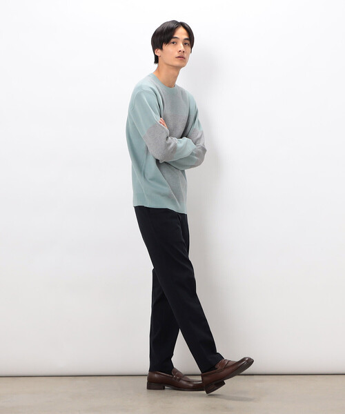 COMME CA ISM（コムサイズム）の「チェック柄ジャガード クルーネックニット（ニット/セーター・メンズ・ミント/ベージュ/チャコール・LARGE/MEDIUM）」の9枚目の写真