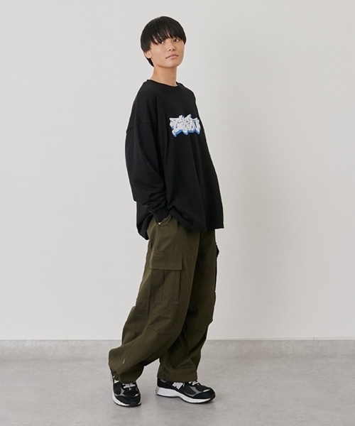 GLAZOS(グラソス)の「コットンツイル・ワイドカーゴパンツ(その他パンツ・キッズ・ダークブルー/ブラック/カーキ・150cm/160cm/180cm/170cm)」の14枚目の写真