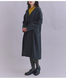 SIPULI | 【ウォッシャブル】Woolish Block Check リボンドロストドレス(ワンピース)