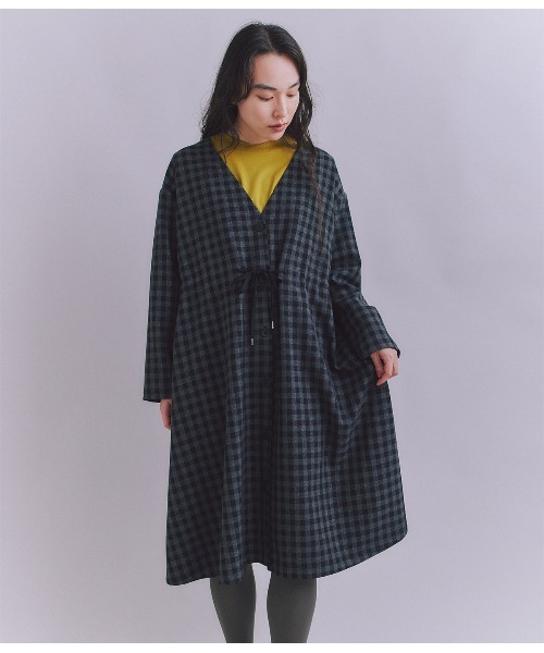 SIPULI（シプリ）の「【ウォッシャブル】Woolish Block Check リボンドロストドレス（ワンピース・レディース・ブラック/アイボリー・2）」の17枚目の写真