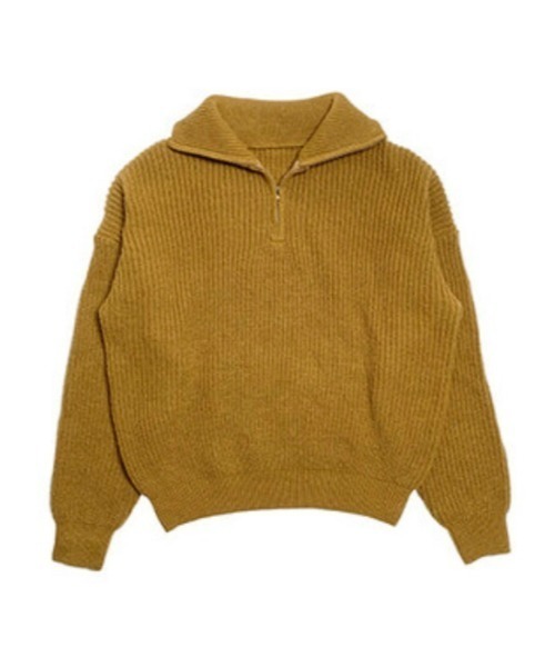 anyonemore(エニワンモア)の「anyonemore(エニワンモア)/2WAY ルーズ ハーフジップ ハイネック ニット プルオーバー/Vanilla Neck Collar Loose Fit Knit Half Zip-Up(ニット/セーター・レディース・ベージュ/ネイビー/ピンク/ブラウン/チャコールグレー・FREE)」の3枚目の写真