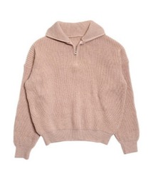 anyonemore(エニワンモア)/2WAY ルーズ ハーフジップ ハイネック ニット プルオーバー/Vanilla Neck Collar Loose Fit Knit Half Zip-Up