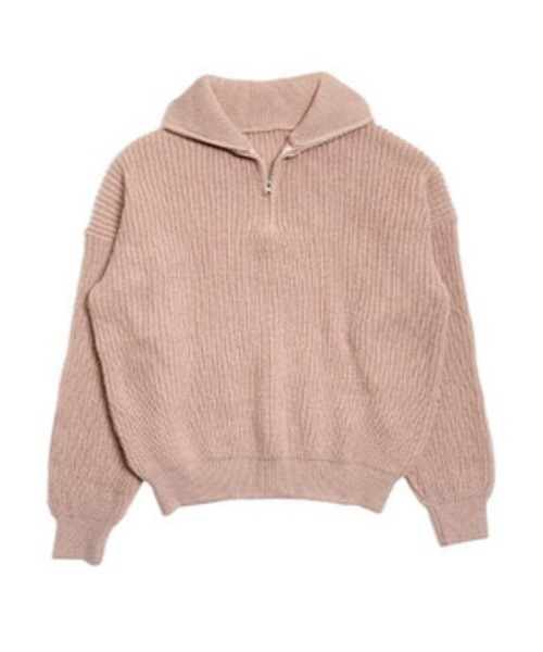 anyonemore(エニワンモア)の「anyonemore(エニワンモア)/2WAY ルーズ ハーフジップ ハイネック ニット プルオーバー/Vanilla Neck Collar Loose Fit Knit Half Zip-Up(ニット/セーター・レディース・ベージュ/ネイビー/ピンク/ブラウン/チャコールグレー・FREE)」の5枚目の写真
