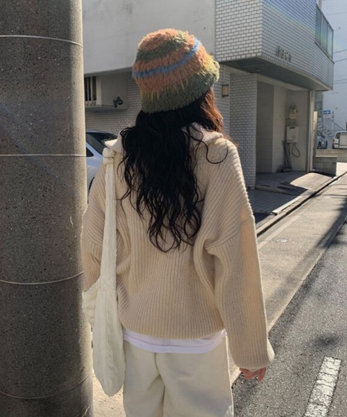 anyonemore(エニワンモア)の「anyonemore(エニワンモア)/2WAY ルーズ ハーフジップ ハイネック ニット プルオーバー/Vanilla Neck Collar Loose Fit Knit Half Zip-Up(ニット/セーター・レディース・ベージュ/ネイビー/ピンク/ブラウン/チャコールグレー・FREE)」の17枚目の写真