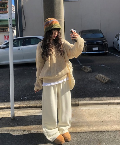 anyonemore(エニワンモア)の「anyonemore(エニワンモア)/2WAY ルーズ ハーフジップ ハイネック ニット プルオーバー/Vanilla Neck Collar Loose Fit Knit Half Zip-Up(ニット/セーター・レディース・ベージュ/ネイビー/ピンク/ブラウン/チャコールグレー・FREE)」の22枚目の写真