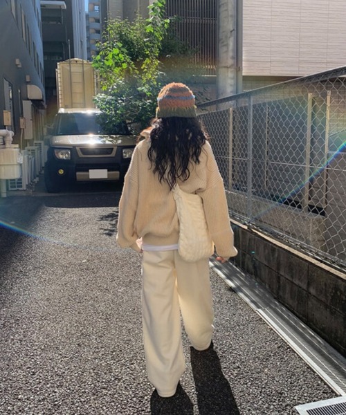 anyonemore(エニワンモア)の「anyonemore(エニワンモア)/2WAY ルーズ ハーフジップ ハイネック ニット プルオーバー/Vanilla Neck Collar Loose Fit Knit Half Zip-Up(ニット/セーター・レディース・ベージュ/ネイビー/ピンク/ブラウン/チャコールグレー・FREE)」の16枚目の写真