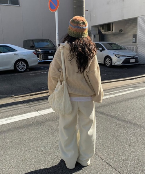anyonemore(エニワンモア)の「anyonemore(エニワンモア)/2WAY ルーズ ハーフジップ ハイネック ニット プルオーバー/Vanilla Neck Collar Loose Fit Knit Half Zip-Up(ニット/セーター・レディース・ベージュ/ネイビー/ピンク/ブラウン/チャコールグレー・FREE)」の20枚目の写真