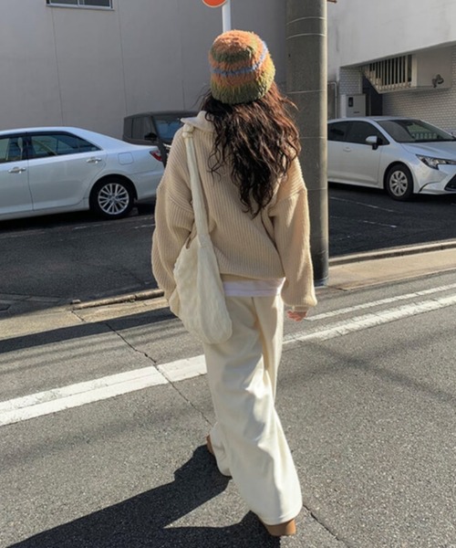 anyonemore(エニワンモア)の「anyonemore(エニワンモア)/2WAY ルーズ ハーフジップ ハイネック ニット プルオーバー/Vanilla Neck Collar Loose Fit Knit Half Zip-Up(ニット/セーター・レディース・ベージュ/ネイビー/ピンク/ブラウン/チャコールグレー・FREE)」の21枚目の写真