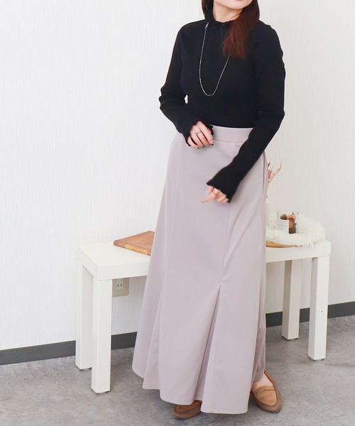 libelle more（リベル モア）の「【洗濯機で洗える】フリルネックリブニットプルオーバー（ニット/セーター・レディース・ベージュ/イエロー/レッド/オフホワイト/ブラック・M/L）」の12枚目の写真