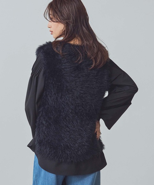 セール】VネックシャギーベストSET（ニット/セーター）｜Gready