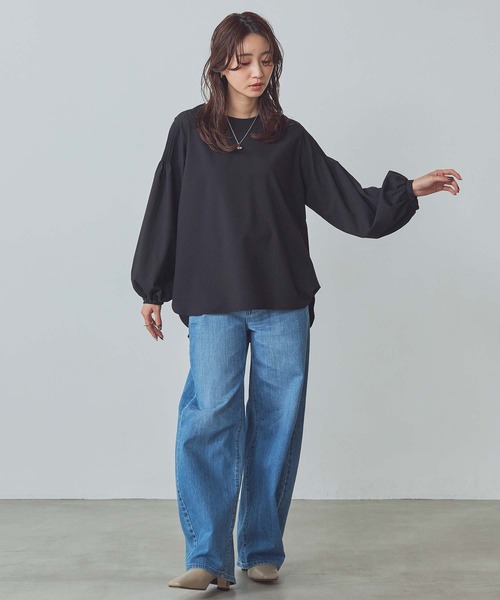 Gready Brilliant(グレディブリリアン)の「VネックシャギーベストSET(ニット/セーター・レディース・ブラック×ブラック/グレー×ホワイト・FREE)」の3枚目の写真