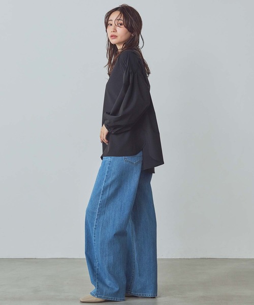 Gready Brilliant(グレディブリリアン)の「VネックシャギーベストSET(ニット/セーター・レディース・ブラック×ブラック/グレー×ホワイト・FREE)」の4枚目の写真