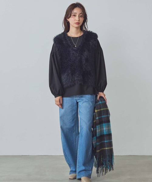 セール】VネックシャギーベストSET（ニット/セーター）｜Gready