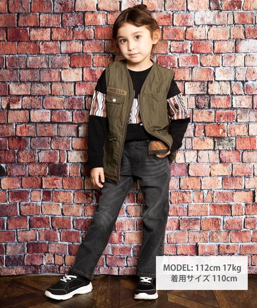 WASK（ワスク）の「袖取り外しワークジャケット(90~150cm)（その他アウター・キッズ・グリーン・160cm/140cm/150cm）」の2枚目の写真
