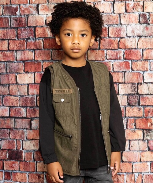 WASK（ワスク）の「袖取り外しワークジャケット(90~150cm)（その他アウター・キッズ・グリーン・160cm/140cm/150cm）」の6枚目の写真