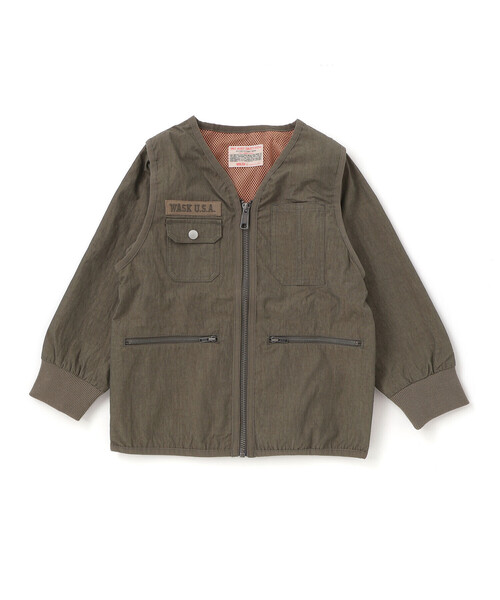 WASK（ワスク）の「袖取り外しワークジャケット(90~150cm)（その他アウター・キッズ・グリーン・160cm/140cm/150cm）」の7枚目の写真