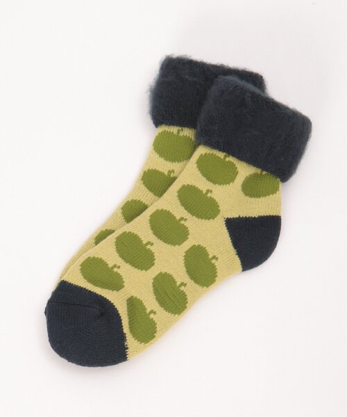 LBC(エルビーシー)の「裏起毛 ソックスアップル(ソックス/靴下・レディース・レッド/イエロー/グレー/アイボリー・FREE)」の8枚目の写真