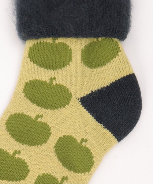 LBC(エルビーシー)の「裏起毛 ソックスアップル(ソックス/靴下・レディース・レッド/イエロー/グレー/アイボリー・FREE)」の6枚目の写真