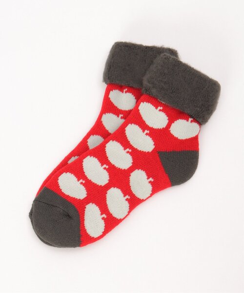 LBC(エルビーシー)の「裏起毛 ソックスアップル(ソックス/靴下・レディース・レッド/イエロー/グレー/アイボリー・FREE)」の13枚目の写真