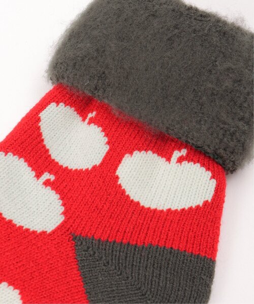 LBC(エルビーシー)の「裏起毛 ソックスアップル(ソックス/靴下・レディース・レッド/イエロー/グレー/アイボリー・FREE)」の12枚目の写真