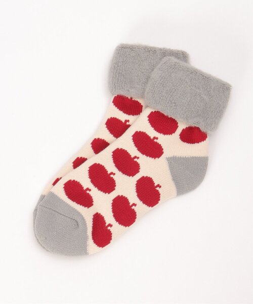 LBC(エルビーシー)の「裏起毛 ソックスアップル(ソックス/靴下・レディース・レッド/イエロー/グレー/アイボリー・FREE)」の11枚目の写真