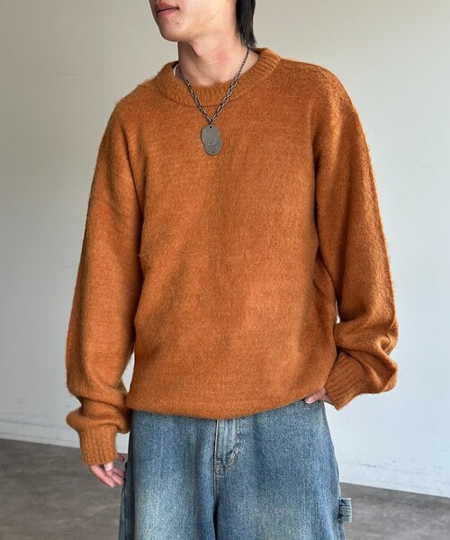 CPCM（シーピーシーエム）の「モヘア混シャギーニット（ニット/セーター・レディース・チャコールグレー/ネイビー/オレンジ/アイボリー/ブラック・MEDIUM/LARGE）」の5枚目の写真