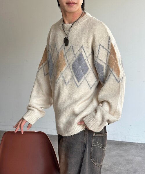 CPCM（シーピーシーエム）の「モヘア混シャギーニット（ニット/セーター・レディース・チャコールグレー/ネイビー/オレンジ/アイボリー/ブラック・MEDIUM/LARGE）」の6枚目の写真